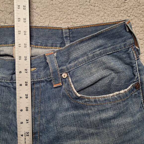 True Religion Ricky Jeans 36x32 Blue Denim Straight Leg Relaxed Whiskers Y2K - Picture 12 of 13